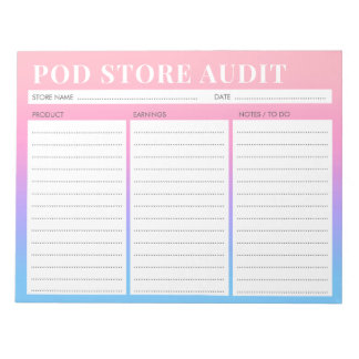 Print on Demand Foto Small Business Audit List Notizblock