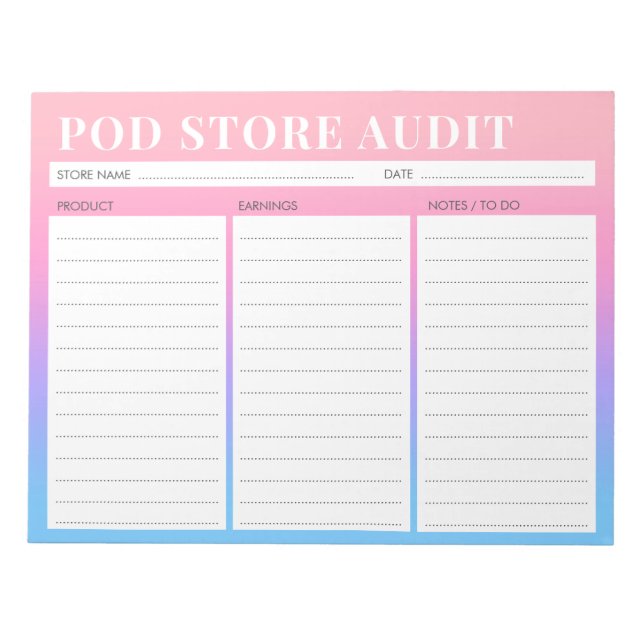 Print on Demand Foto Small Business Audit List Notizblock (Vorderseite)