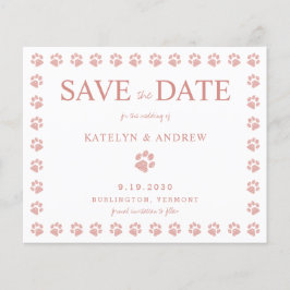 Print Rose Gold Glitzer Save the Date Postkarte ei