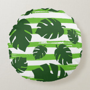 Print Summer exotic Dschungel Pflanze tropische Pa Rundes Kissen