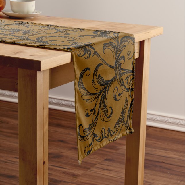 Print Table Runner für Blumenmuster-Pflanze Kurzer Tischläufer (Beispiel)