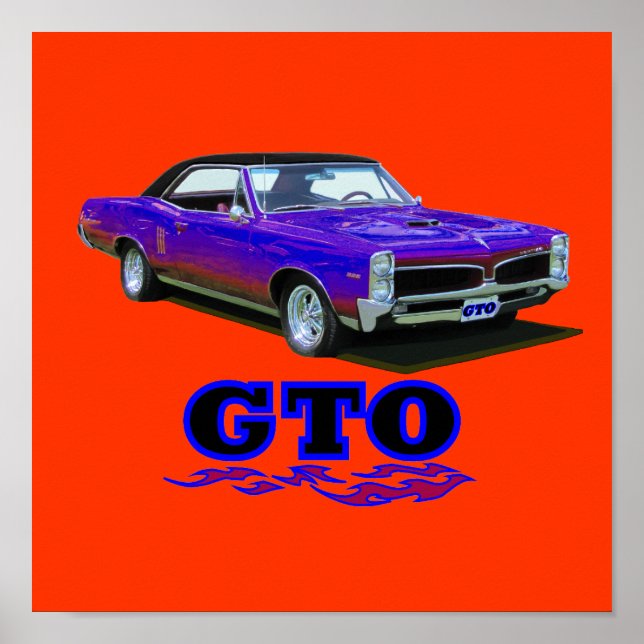 Print with "Pontiac GTO" design Poster (Vorne)