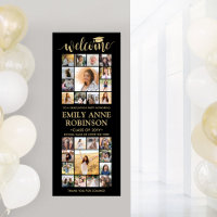 Printable Abschluss Welcome Collage Black & Gold