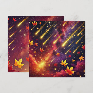 Printable Autumnal Galaxy Meteor Showbook Einladung