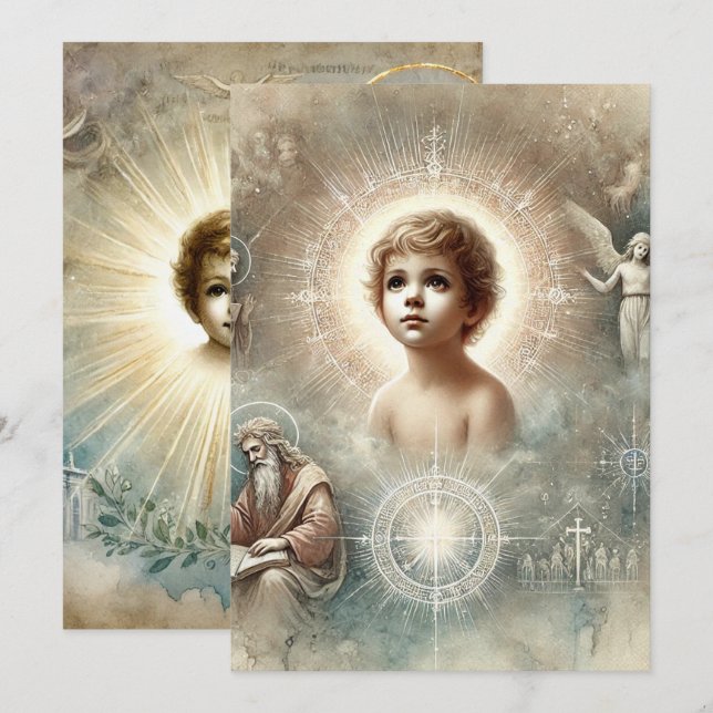 Printable biblische Prophezeiung Jesu Scrapbooks Einladung (Vorne/Hinten)