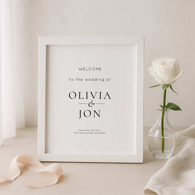 Printable Black and White Wedding Welcome Sign Poster (Von Creator hochgeladen)