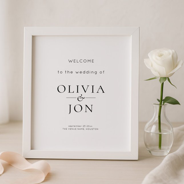 Printable Black and White Wedding Welcome Sign Poster (Von Creator hochgeladen)