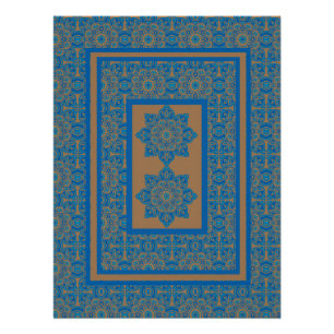 Printable Blue and Copper Poster