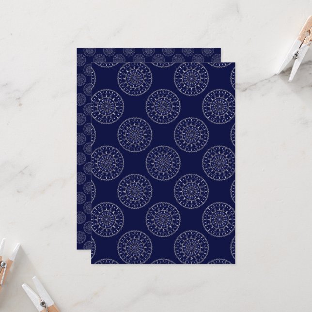 Printable Blue Ditsy Winter Dotted Scrapbook Paper Einladung (Vorderseite/Rückseite Beispiel)