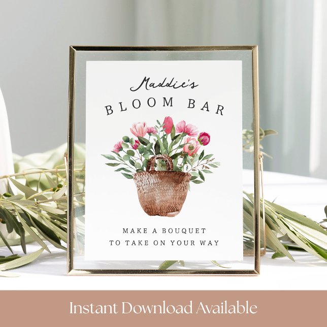 Printable Bridal Shower Bloom Bar Sign Poster (Von Creator hochgeladen)