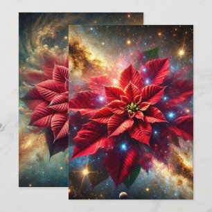 Printable Celestie Poinsettia Floral Scrapbooking Einladung