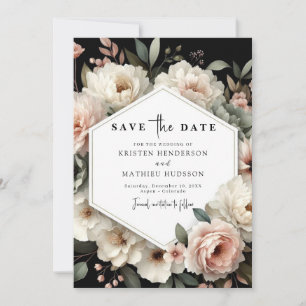 Printable Chic Pink Floral Wedding Save The Date