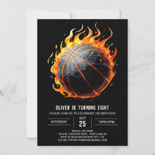 Printable Chic Sport Basketball Geburtstag Einladung