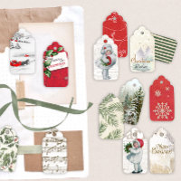 Printable Christmas Junk Journal Tags Vintag Girl