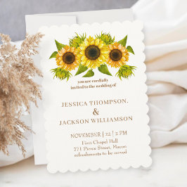 Printable Custom Wedding Card, sunflower  Einladung