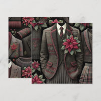 Printable Dark Academia Uniform Poinsettia Paper