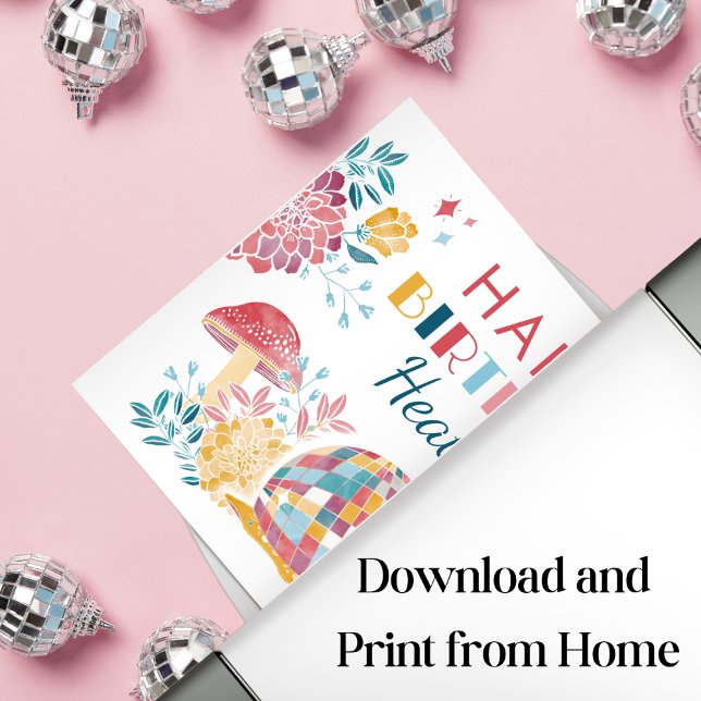 Printable Disco Garden Party Happy Birthday Zeiche Poster (Von Creator hochgeladen)