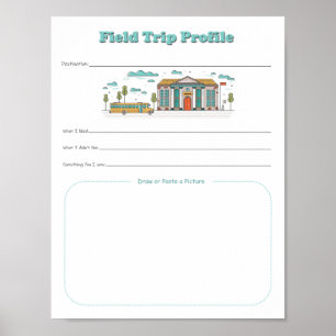 Printable Download-Datei für Kinder-Schulreisen Poster
