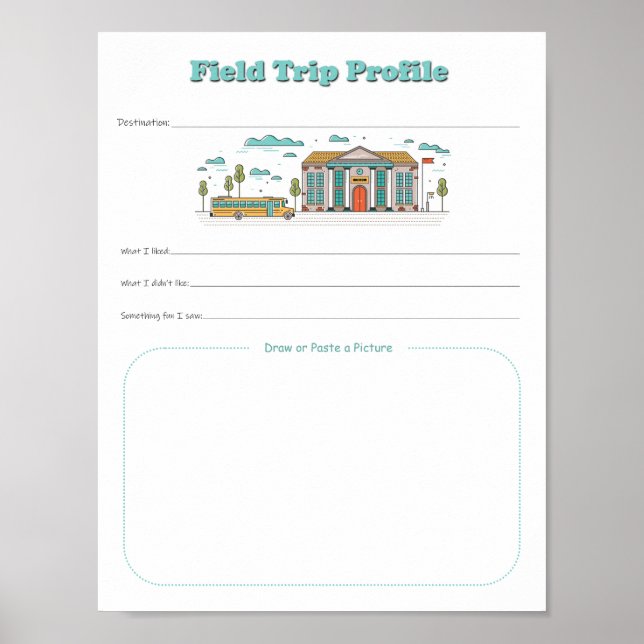 Printable Download-Datei für Kinder-Schulreisen Poster (Vorne)