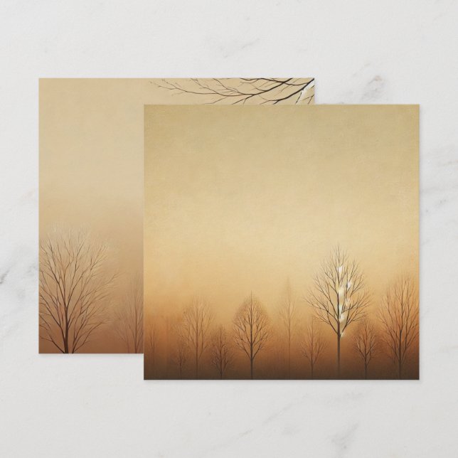 Printable Earthy Brown Autumnal Ombre Scrapbook Einladung (Vorne/Hinten)