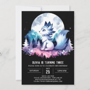 Printable Enchanted Wolf Birthday Einladung
