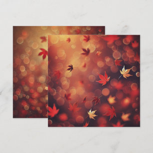 Printable Fallmaple Blätter Bokeh Scrapbook Einladung
