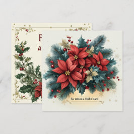 Printable Festive Poinsettia Nativity Bible Verse Einladung