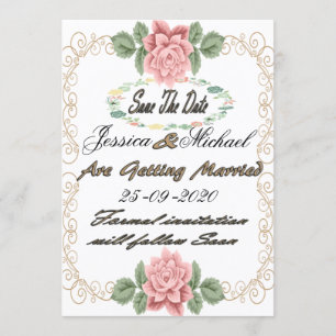 Printable Floral Enregistrer le Modèle de la carte