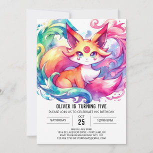 Printable Fox Birthday Einladung