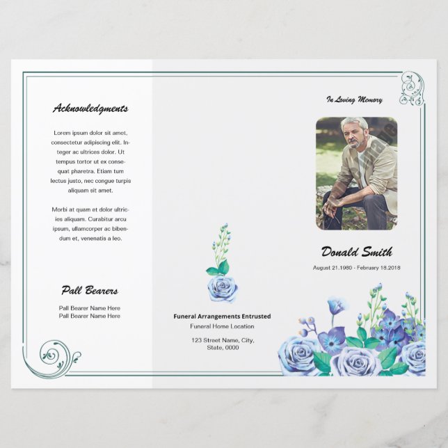 Printable Funeral Program Template (Vorderseite)