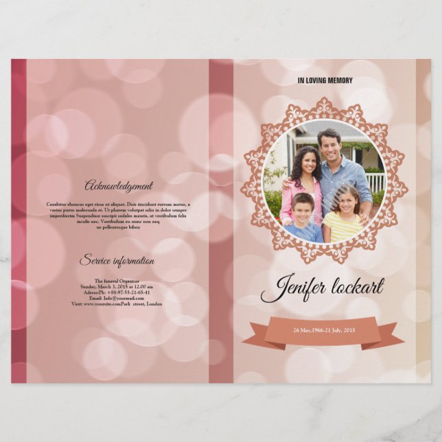 Printable Funeral Program Template Flyer (Vorne)