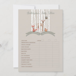 Printable Game! für Woodland Creatures Baby Shoote Einladung