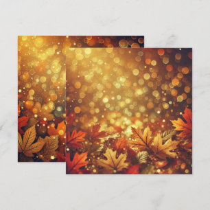 Printable Golden Autumnal Blätter Bokeh Scrapbook Einladung