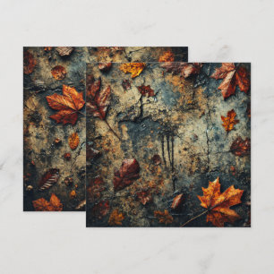 Printable Grungy Autumnal Leafy Beton Scrapbook Einladung