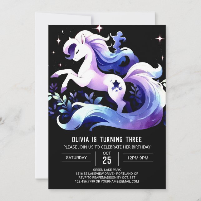 Printable Horse Birthday Einladung (Vorderseite)