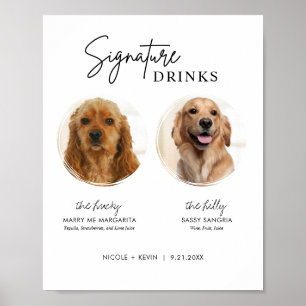 Printable Hunde Signature Drinks Hochzeitszeichen  Poster