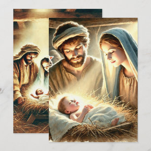 Printable Mary Joseph & Jesus Nativbook Einladung