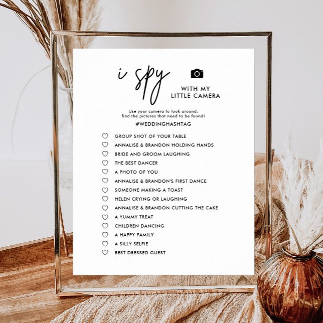 Printable Minimalistisch I Spy Wedding Foto Hunt G Poster (Von Creator hochgeladen)