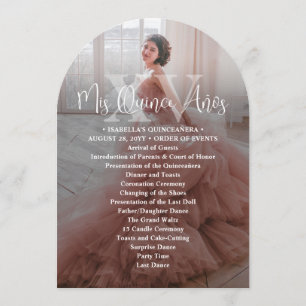 Printable Mis XV Años Quinceañera Programmkarte Einladung