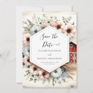 Printable Modern Barnyard Wedding Save The Date