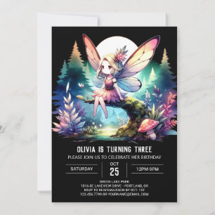 Printable Modern Fairy Birthday Einladung