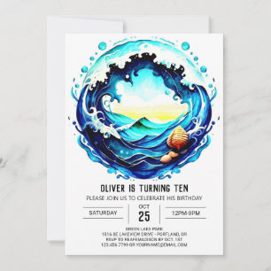 Printable Nautic Birthday Einladung