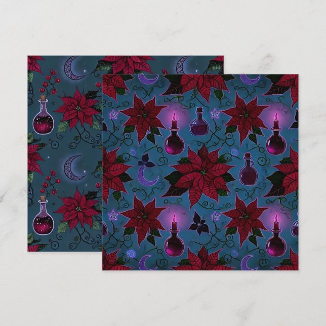 Printable Nightshade Poinsettia Potions Scrapbook Einladung (Vorne/Hinten)