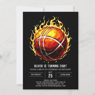 Printable Pastel Boy Basketball Geburtstag Einladung