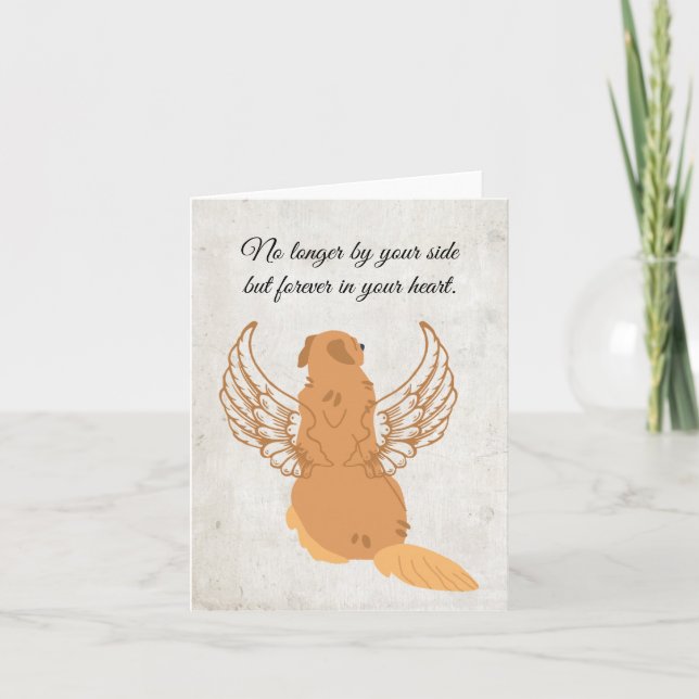 Printable Pet Condolence Card mit Hunden mit Flüge Einladung (Vorderseite)