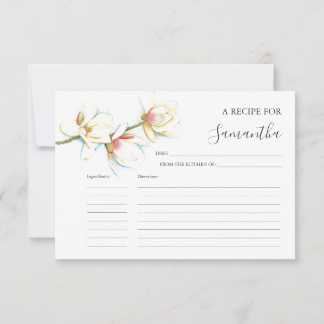 Printable Recicards Wasserfarbene Blume Einladung (Vorderseite)