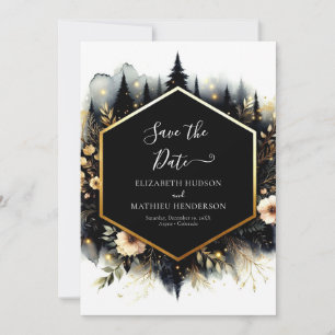 Printable Romance-verzauberte Waldhochzeit Save The Date