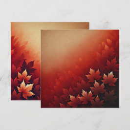 Printable Rusty Red Maple Autumnal Ombre Scrapbook Einladung