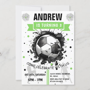 Printable Soccer Anniversaire Invitation modèle