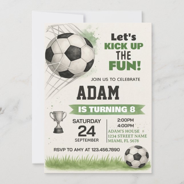 Printable Sports Party Einladung für Jungs & Mädch (Vorderseite)
